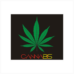 Single Hemp Pot Marijuana Cannabis leaf  icon vector logo design