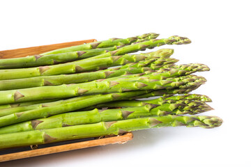 green asparagus isolated on white