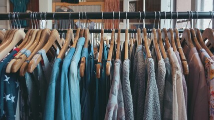 clothes on hangers