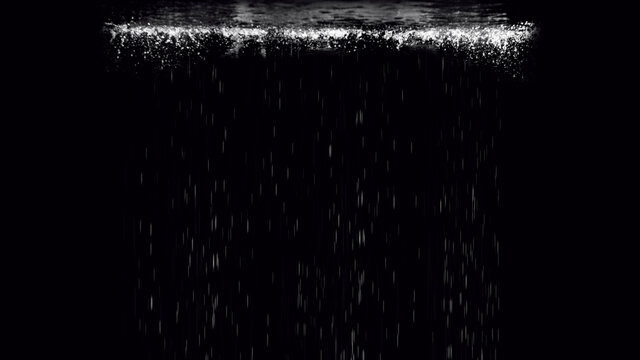 White And Gray Water Overlay Splash On Liquid Surface Isolated On Black