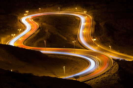 Traffic light trials night photography