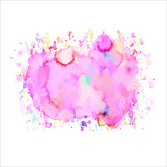 Vector splash of paint abstract watercolor background.