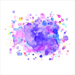 splash of paint watercolor on white.Vector Eps10