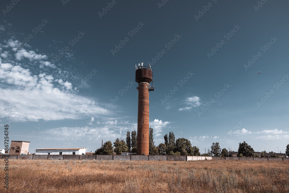 Wall mural old factory chimney