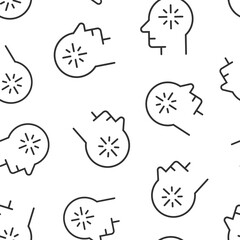 Mind awareness icon in flat style. Idea human vector illustration on white isolated background. Customer brain seamless pattern business concept.