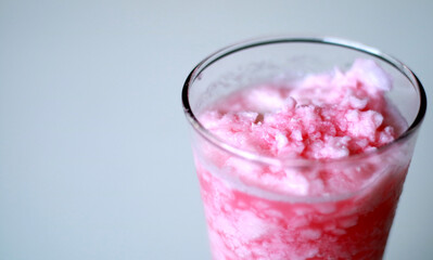 Kopyor coconut ice on white background. 