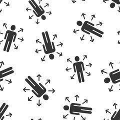 Mind awareness icon in flat style. Idea human vector illustration on white isolated background. Customer brain seamless pattern business concept.