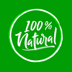 100% Natural rounded vector emblem design.
