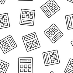 Calculator icon in flat style. Calculate vector illustration on white isolated background. Calculation seamless pattern business concept.