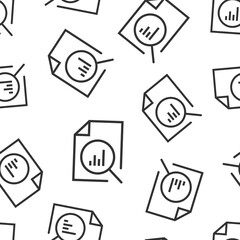 Financial statement icon in flat style. Result vector illustration on white isolated background. Report seamless pattern business concept.