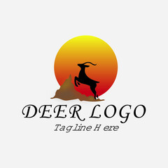 deer logo vector on white background