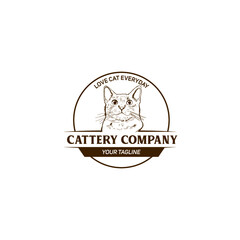 Cattery logo for cat lover