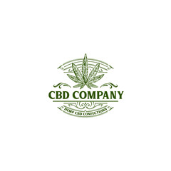 Cannabis, Marijuana,CBDl, Hemp  Vintage Label Gold Logo design inspiration 