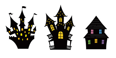 ハロウィンの家とお城