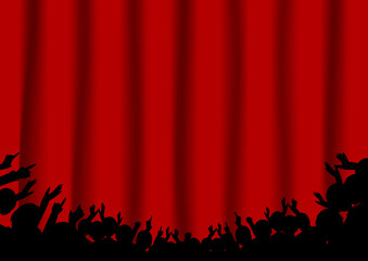 観客　カーテン背景