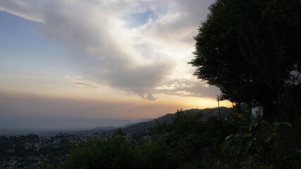 sunset in the mountains