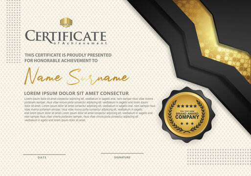 Certificate Template With Luxury And Texture Pattern Background