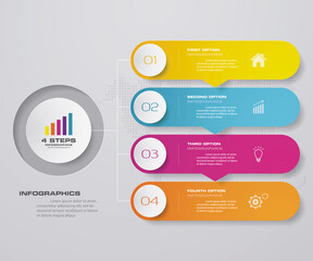 4 steps simple&editable process chart infographics element. EPS 10.	