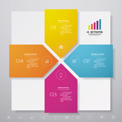 4 steps simple&editable process chart infographics element. EPS 10.	