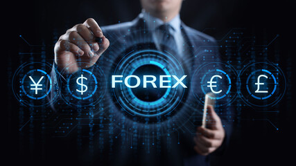 Forex trading currency exchange rate internet investment business concept.