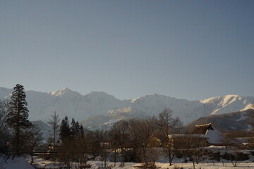 mountain landscape in winter, the ski resort, Hakuba, Japan