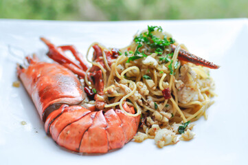 spaghetti, lobster spaghetti