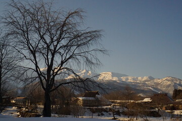 winter in the mountains, the ski resort, Hakuba, Japan
