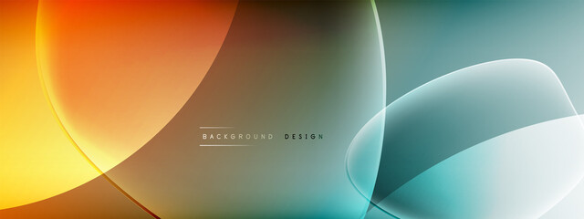 Vector abstract background - liquid bubble shapes on fluid gradient with shadows and light effects. Shiny design template for text