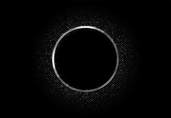 Decorative metal round frame silver color. vector illustration