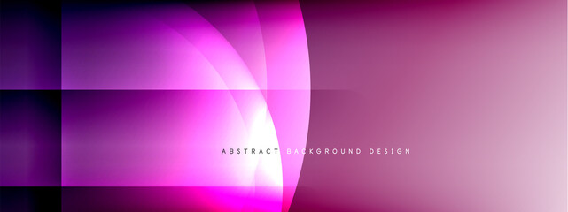 Vector abstract background - circle and cross on fluid gradient with shadows and light effects. Techno or business shiny design templates for text