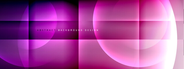 Vector abstract background - circle and cross on fluid gradient with shadows and light effects. Techno or business shiny design templates for text