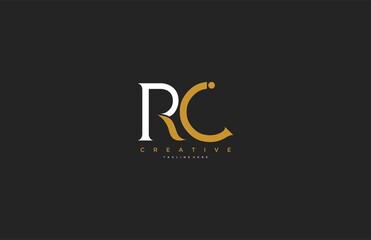 Elegant RC Letter Linked Monogram Logo Design