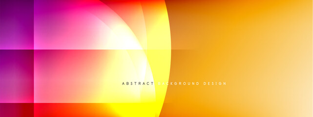 Vector abstract background - circle and cross on fluid gradient with shadows and light effects. Techno or business shiny design templates for text