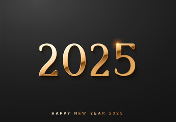 Fototapeta na wymiar Happy New Year 2025. luxury golden number 2025. vector illustration