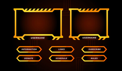 orange twitch panel design template