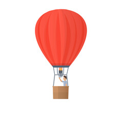 Hot air balloon. Balloon flight, vector illustration