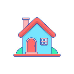 House vector illustration with colorful design isolated on white background 