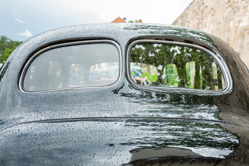 Fototapeta premium City Cesis, Latvia. A trip of historic vehicles. Old historic cars.