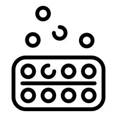 Pill pack icon. Outline pill pack vector icon for web design isolated on white background