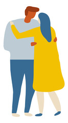 Couple flat vector characters. Romantic date, love