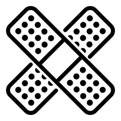 Cross plaster icon. Outline cross plaster vector icon for web design isolated on white background