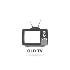 Old tv icon with shadow