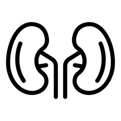 Pain kidney icon. Outline pain kidney vector icon for web design isolated on white background