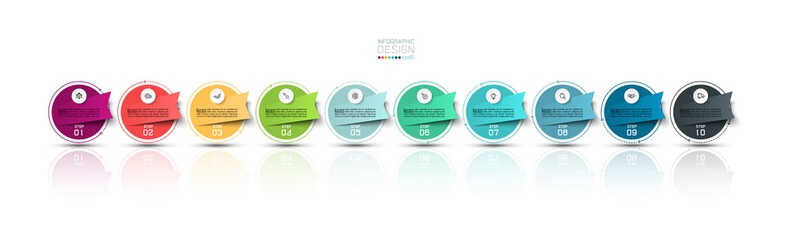 Modern circle vector design 5 steps for business presentation