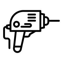 Carpenter electric drill icon. Outline carpenter electric drill vector icon for web design isolated on white background