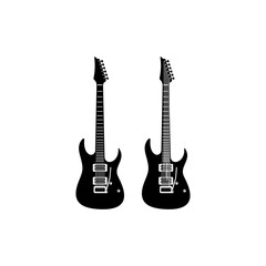 Electric guitar design vector template. Simple set of electric guitar vector icons