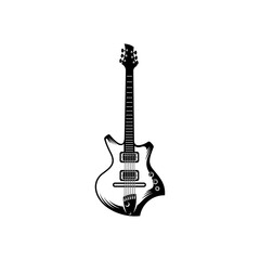 Electric guitar design vector template. Simple set of electric guitar vector icons