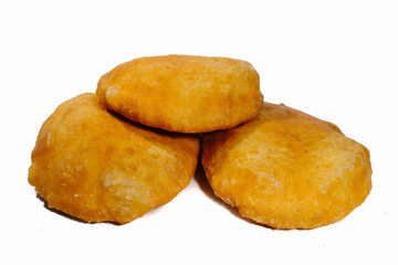 deep-fried meat pie on a white background, belyashi