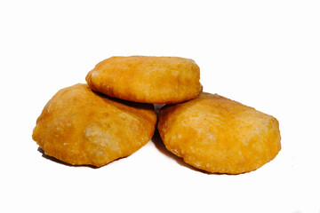 deep-fried meat pie on a white background, belyashi