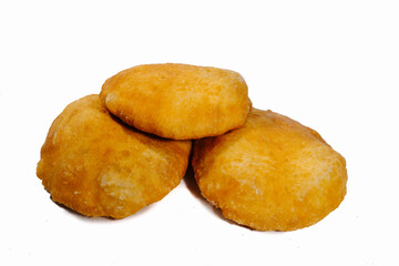 deep-fried meat pie on a white background, belyashi